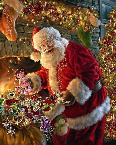 Christmas Santa Claus Cross Stitch Diamond Painting Kit - DIY